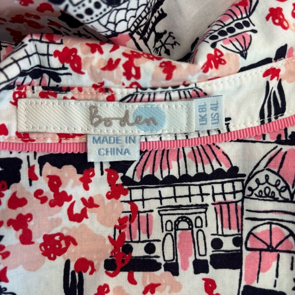 Boden Posey Glasshouse Print Shirtdress Size 4L - Picture 7 of 12